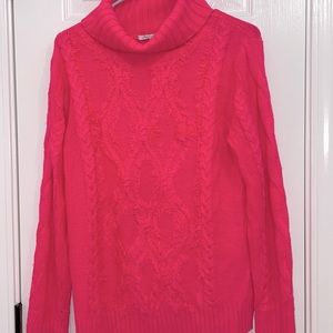 NWT Neon Pink American Rag Sweater with turtle neck Size M